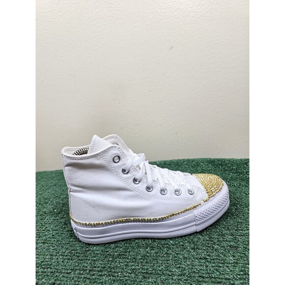 Converse by You Chuck Taylor All Star Platform Rhinestone Bling Womens 5.5 Shoes - Picture 9 of 12